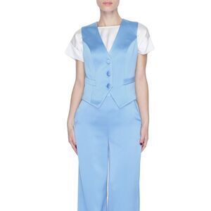 Silence Wide Leg Pant Suit Light Blue Women Light blue Gilets